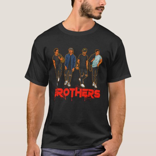 Brother Black Hispanic Caucasian Men Friends Broth T-Shirt (Vorderseite)