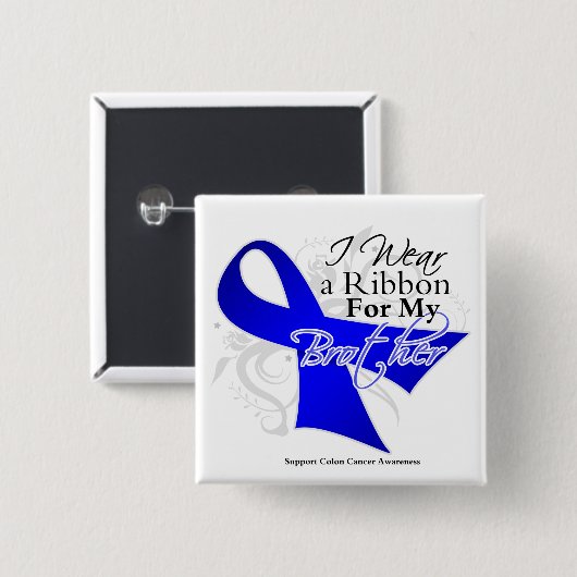 Brother Blue Ribbon - Colon Cancer Button (Vorne & Hinten)