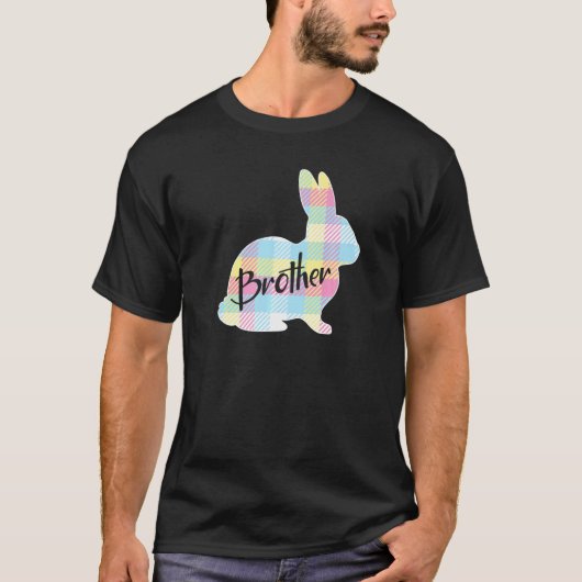 Brother Bunny Rabbit Pastel Kariert Ostern T-Shirt (Vorderseite)