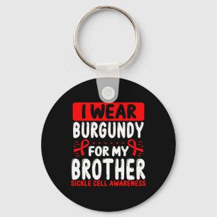 Brother Burgundy Ribbon Sibling Twin Sickle Cell A Schlüsselanhänger