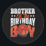 Brother Bysketbyll Birthday Boy Family Byller B-da Runder Aufkleber<br><div class="desc">Brother Bysketbyll Birthday Boy Family Byller B-day Party</div>