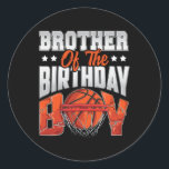 Brother Bysketbyll Birthday Boy Family Byller B-da Runder Aufkleber<br><div class="desc">Brother Bysketbyll Birthday Boy Family Byller B-day Party</div>