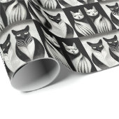 Brother Cat - Sister Cat elegante Stille Geschenkpapier (Rolleneckpunkt)