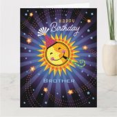 Brother Celestial Sun Happy Birthday Dankeskarte (Vorderseite)