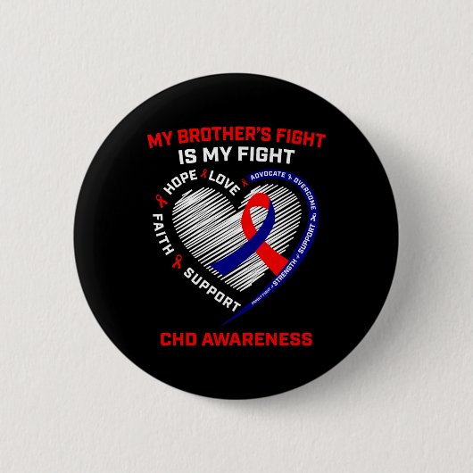 Brother Chd Awareness Month Heart Disease Graphic Button (Vorderseite)