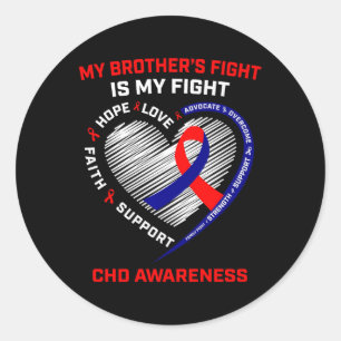 Brother Chd Awareness Month Heart Disease Graphic Runder Aufkleber