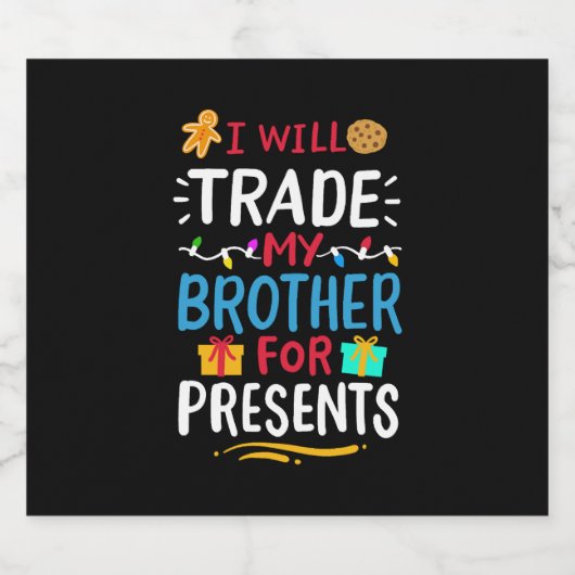 Brother Christmas Schaumweinetikett (Einzelnes Label)