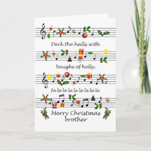 Brother Christmas Sheet Music Deck - Hallen Feiertagskarte