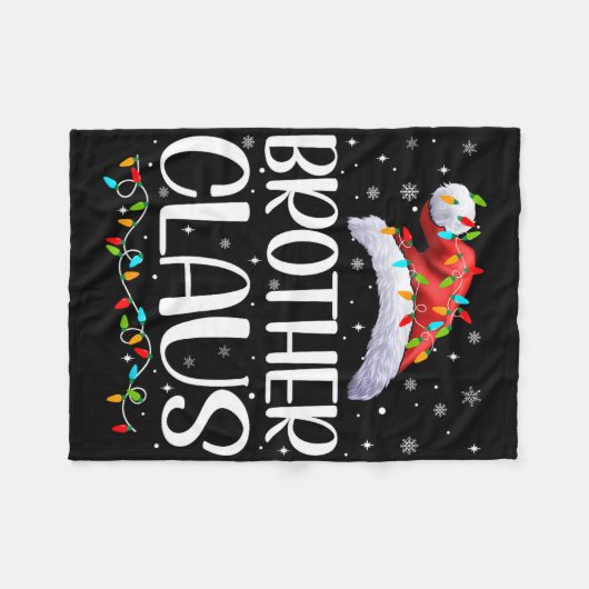 Brother Claus Xmas Lights Christmas Pajama Matchin Fleecedecke (Vorderseite (Horizontal))