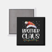 Brother Claus Xmas Lights Christmas Pajama Matchin Magnet (Vorderseite/Rückseite)