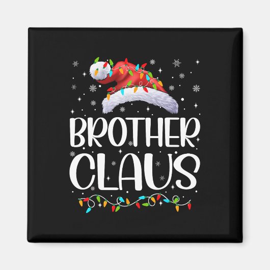 Brother Claus Xmas Lights Christmas Pajama Matchin Magnet (Vorne)