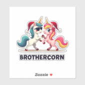 Brother-corn Unicorn Matching Family Pajama Christ Aufkleber (Blatt)