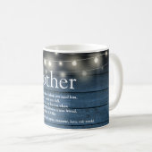 Brother Definition Blue Rustic Holz String Lights Kaffeetasse (VorderseiteRechts)