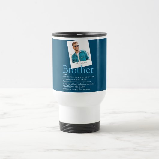 Brother Definition Foto Modern Fun Blue Reisebecher (Mittel)