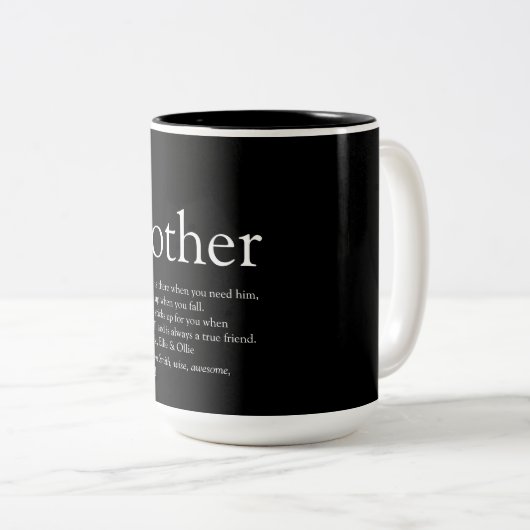 Brother Definition Moderner Spaß Zweifarbige Tasse (VorderseiteRechts)