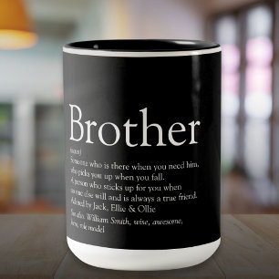 Brother Definition Moderner Spaß Zweifarbige Tasse