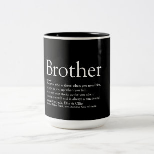 Brother Definition Moderner Spaß Zweifarbige Tasse
