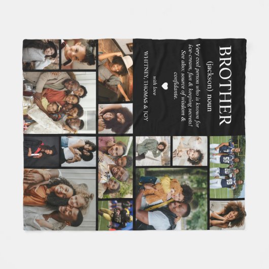 Brother Definition Photo Collage Fleecedecke (Vorderseite (Horizontal))
