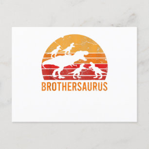 Brother Dinosaur 5 Kids Funny Big Little Geschenk Postkarte