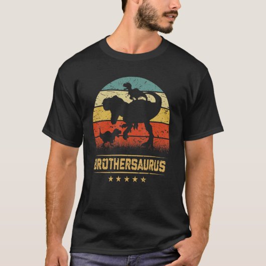 Brother Dinosaur Rex Brothersaurus 2 Kinder Famili T-Shirt (Vorderseite)