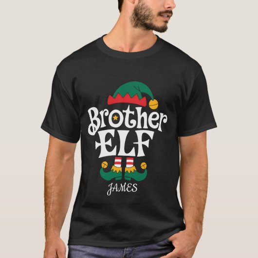 Brother Elf Funny Elf Matching Weihnachtsgeschenk T-Shirt (Vorderseite)