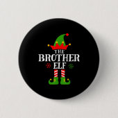 Brother Elf Funny Matching Family Group Christmas Button (Vorderseite)