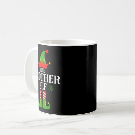 Brother Elf Funny Matching Family Group Christmas Kaffeetasse (Vorderseite Links)