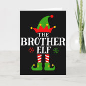 Brother Elf Funny Matching Family Group Christmas Karte (Vorderseite)