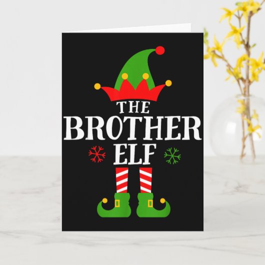 Brother Elf Funny Matching Family Group Christmas  Karte (Gelbe Blume)
