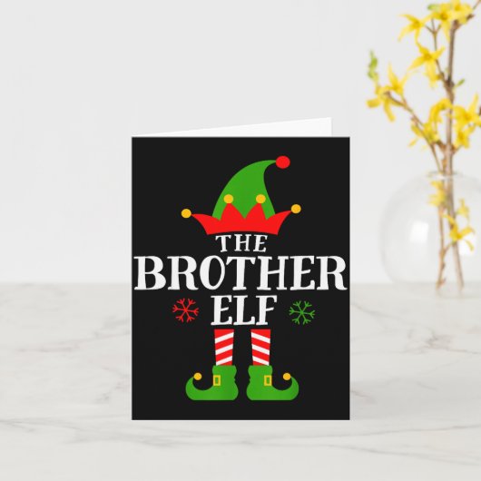 Brother Elf Funny Matching Family Group Christmas Karte (Gelbe Blume)