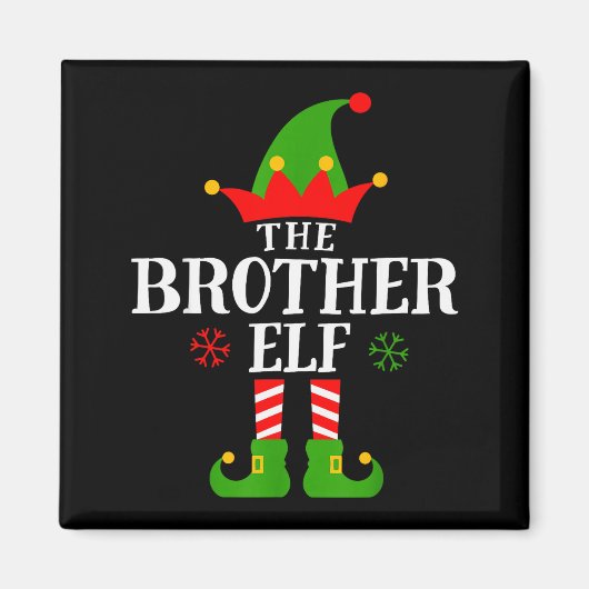 Brother Elf Funny Matching Family Group Christmas Magnet (Vorne)