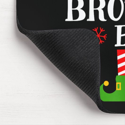 Brother Elf Funny Matching Family Group Christmas Mousepad (Ecke)