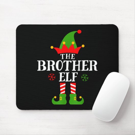 Brother Elf Funny Matching Family Group Christmas Mousepad (Mit Mouse)