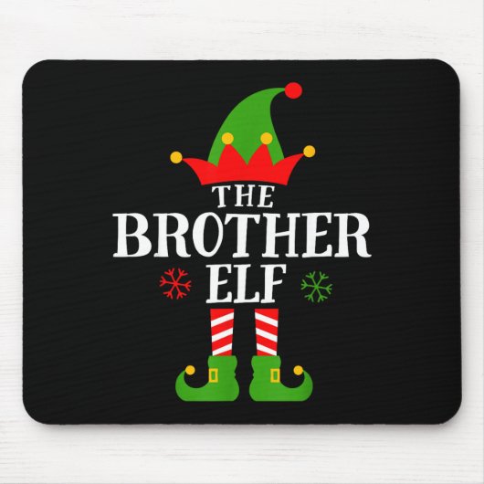 Brother Elf Funny Matching Family Group Christmas Mousepad (Vorne)