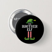 Brother Elf Matching Family Group Weihnachts-Party Button (Vorne & Hinten)