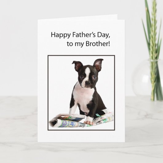 Brother Father's Day Funny Dog Newspaper Karte (Vorderseite)