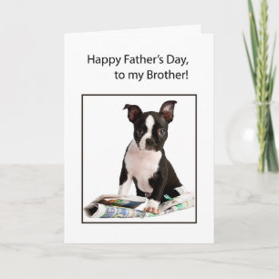Brother Father's Day Funny Dog Newspaper Karte