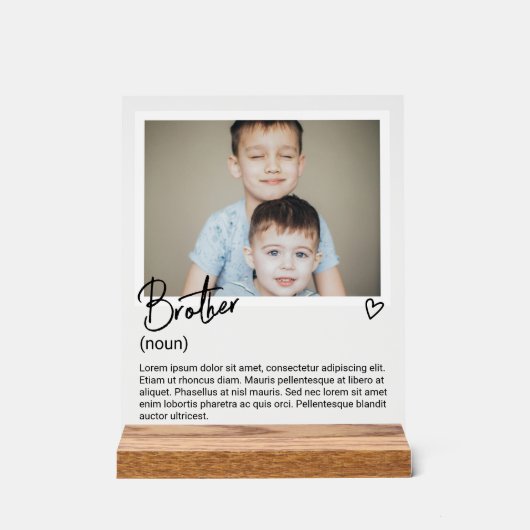 Brother Foto und Personalisiertes Substantiv Besch Acrylschild (Vorderseite)