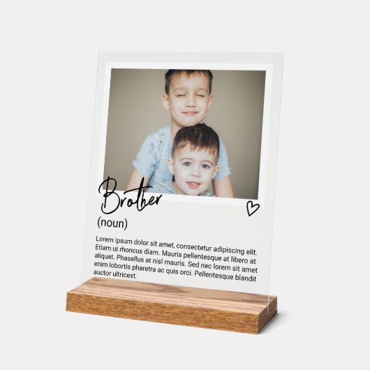 Brother Foto und Personalisiertes Substantiv Besch Acrylschild (Winkel)