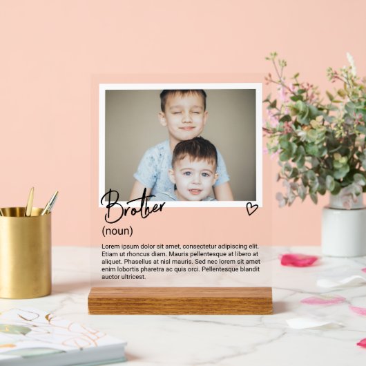 Brother Foto und Personalisiertes Substantiv Besch Acrylschild (Hochzeit)