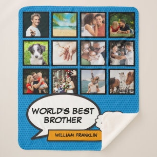 Brother Fun Cooles Comic Blue Modern Foto Collage Sherpadecke