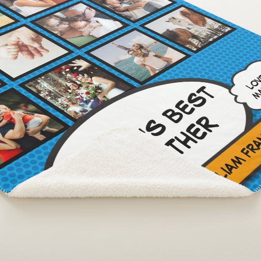 Brother Fun Cooles Comic Blue Modern Foto Collage Sherpadecke (3/4)