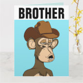 BROTHER FUNNY MONKEY BIRTHDAY ÜBERSICHTE KARTE (Gelbe Blume)