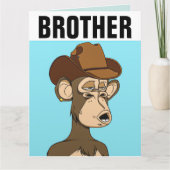 BROTHER FUNNY MONKEY BIRTHDAY ÜBERSICHTE KARTE (Vorderseite)