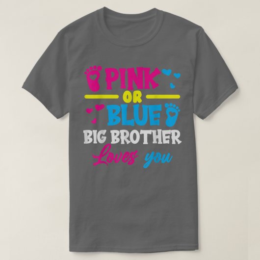 Brother Gender offenbaren rosa oder blaue große Br T-Shirt (Design vorne)
