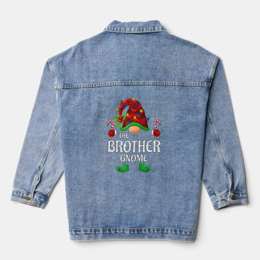 Brother Gnome Buffalo Red Kariert Matching Family Jeansjacke (Rückseite)
