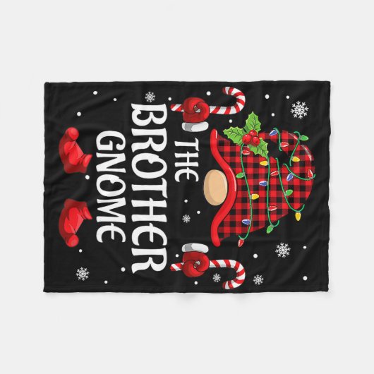 Brother Gnome Matching Christmas Pjs For Family Fleecedecke (Vorderseite (Horizontal))