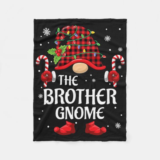 Brother Gnome Matching Christmas Pjs For Family Fleecedecke (Vorderseite)