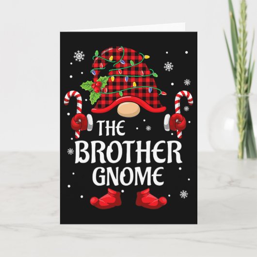 Brother Gnome Matching Christmas Pjs For Family Karte (Vorderseite)