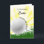 Brother Golfer Geburtstagskarte Karte<br><div class="desc">Geben Sie Ihrem Golfliebhaber eine Golfkarte mit einem explosiven Thema! Ein steil ansteigender Golfball mit den Worten "Für einen wunderbaren Bruder".</div>